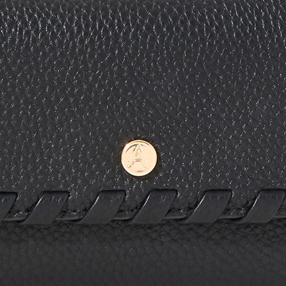 Accessorize London Black Whipstitch Purse