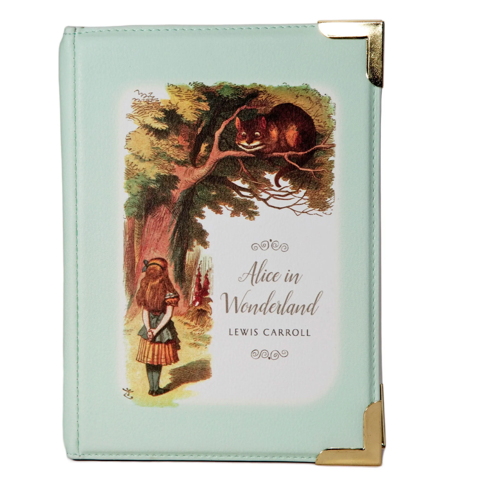 Alice in Wonderland Original Turquoise Book Handbag Crossbody Purse