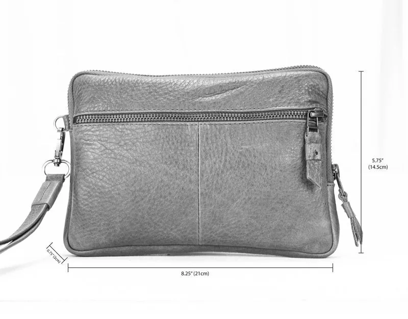 Antheia clutch wallet - Black leather