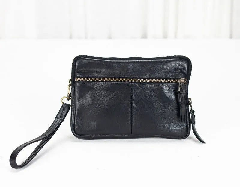 Antheia clutch wallet - Black leather