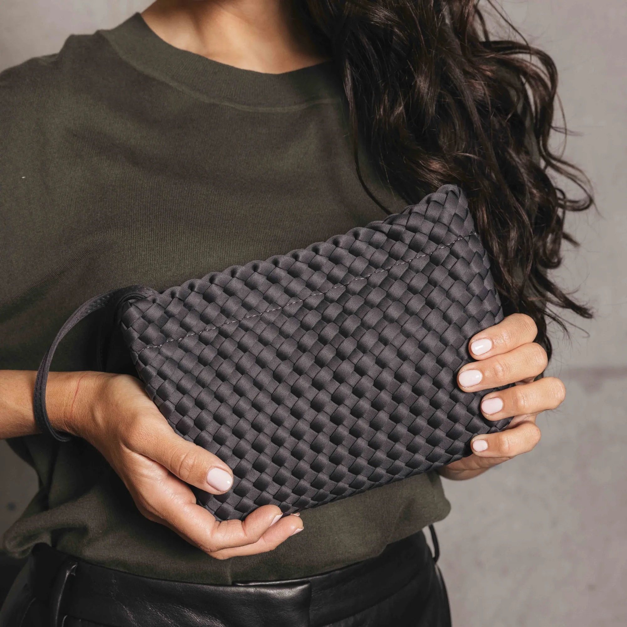 Aria Charcoal Clutch Crossbody Bag