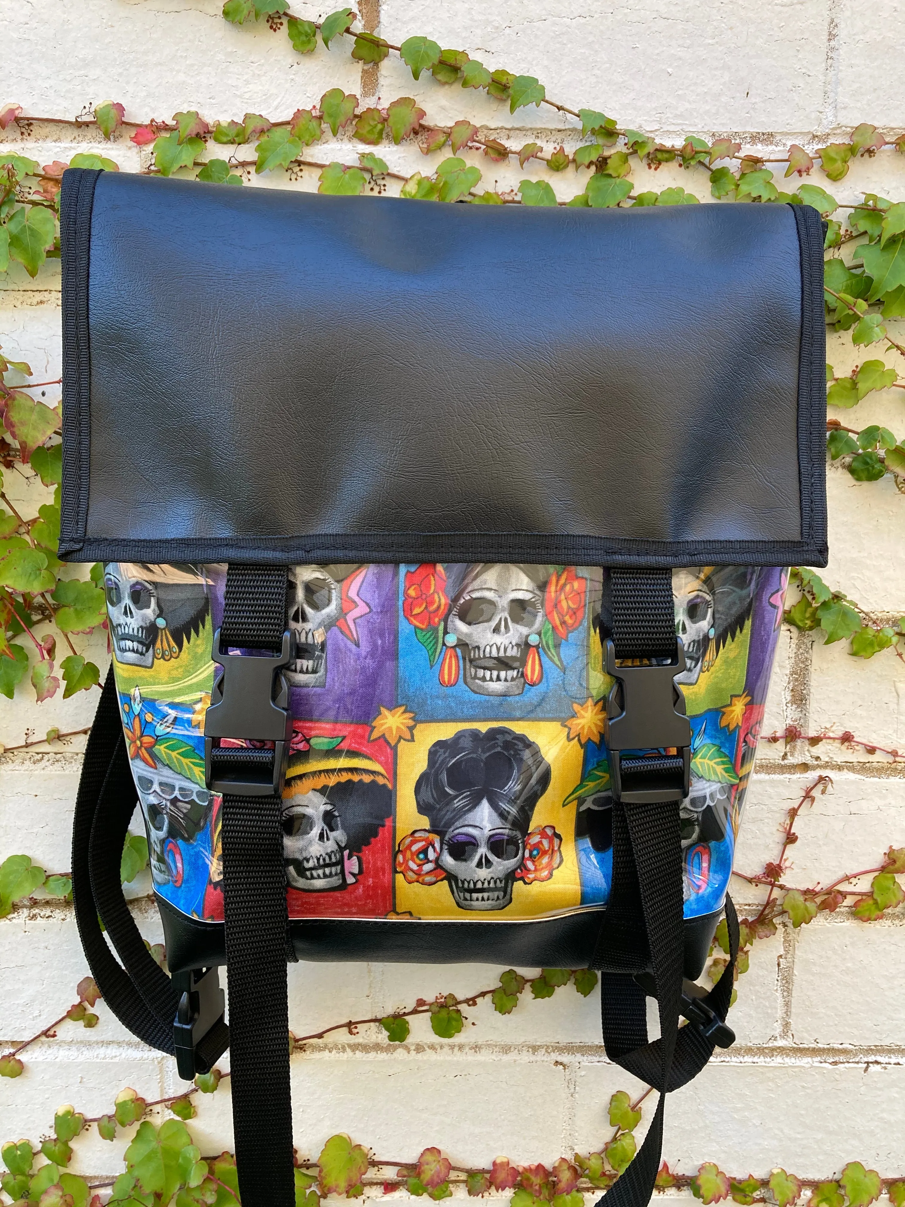 Backpack/ Shoulder Bag - Day Of The Dead Colourful