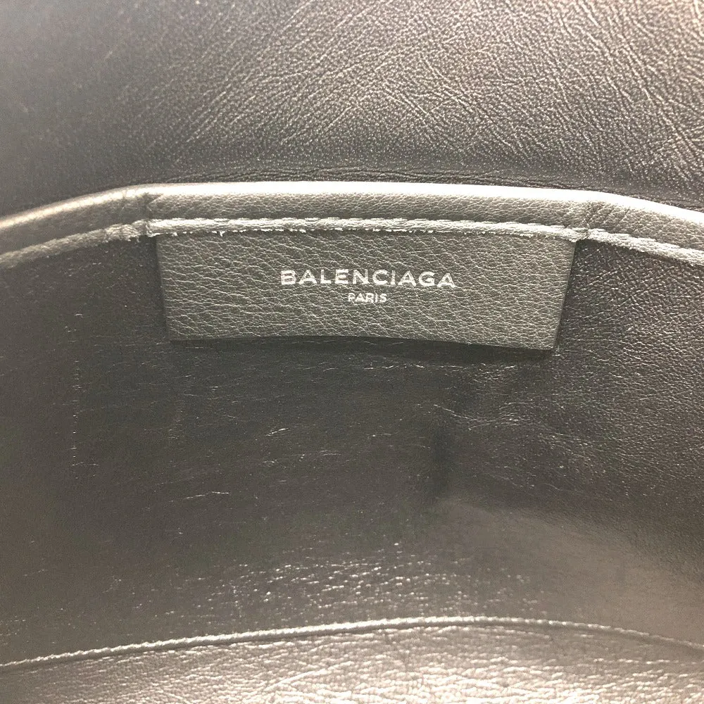 BALENCIAGA Clutch bag 492467 leather black logo shopping mens Used Authentic