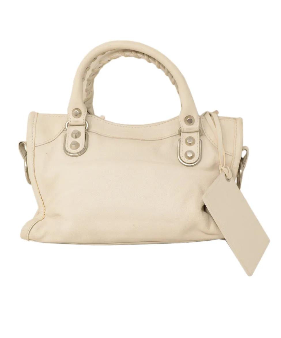 Balenciaga White Mini City Classic Shoulder Bag