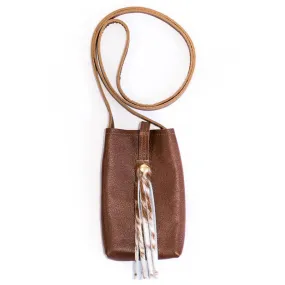 Beaudin - Phone Purse | Brown White Cowhide & Leather