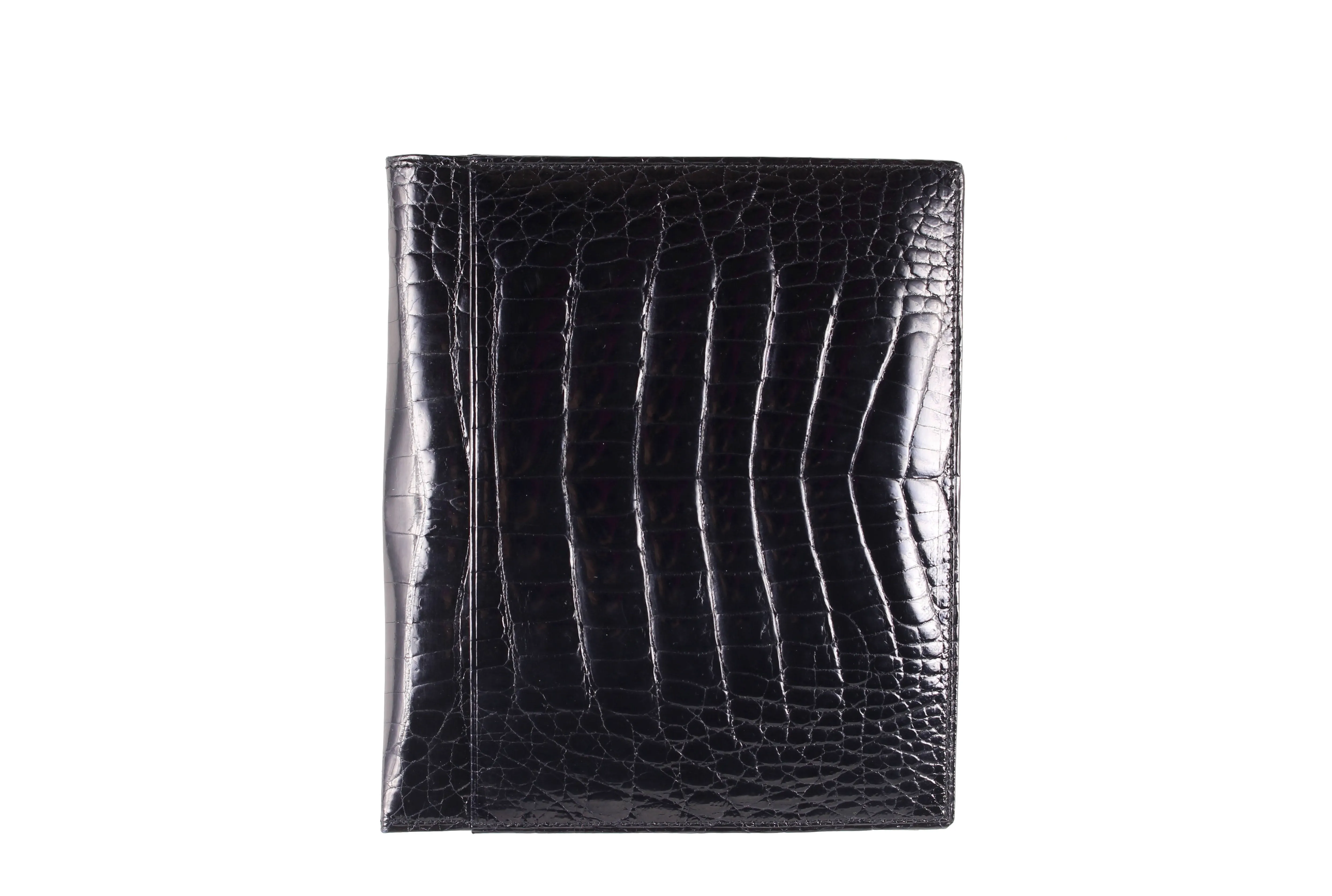 Black baby crocodile skin wallet