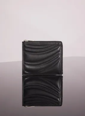 black embossed spiral wallet