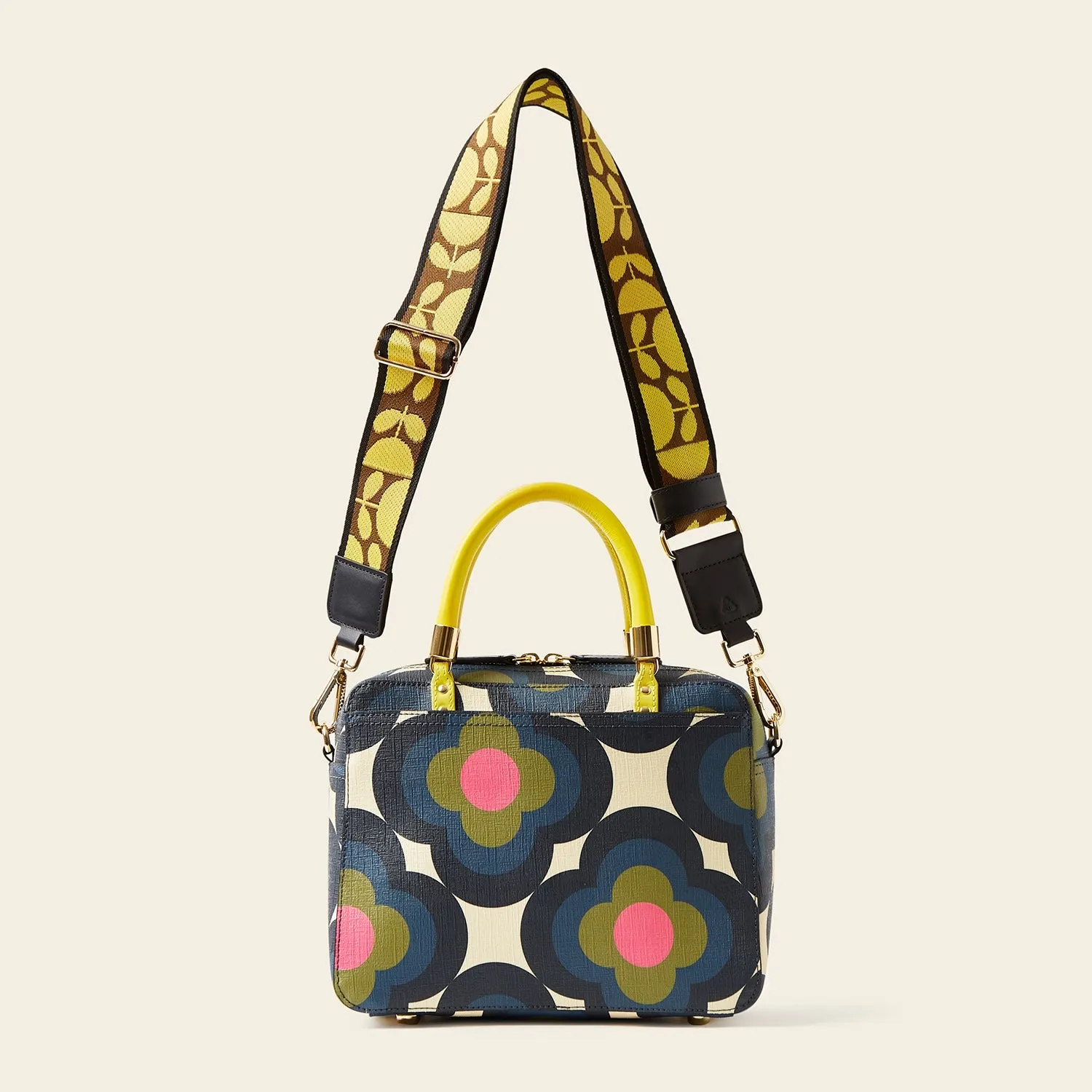 Block Medium Handbag - Radial Flower Rockpool