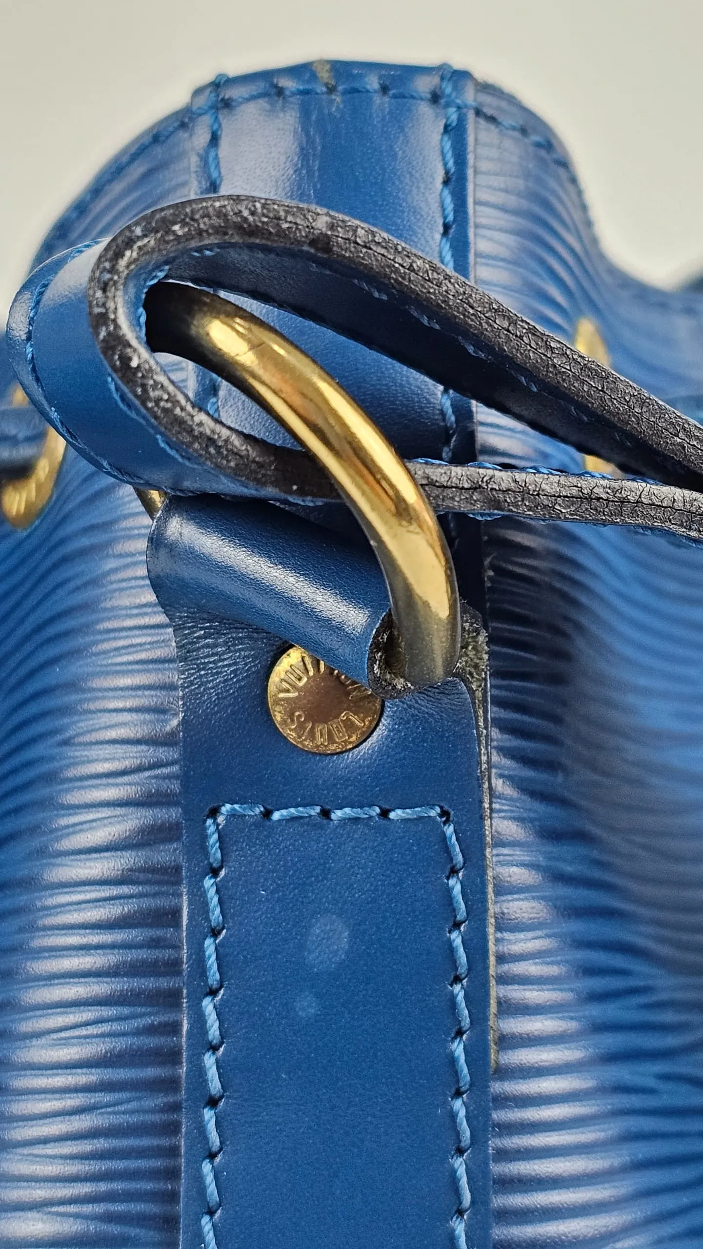 Blue Epi Petit Noe Bucket Bag