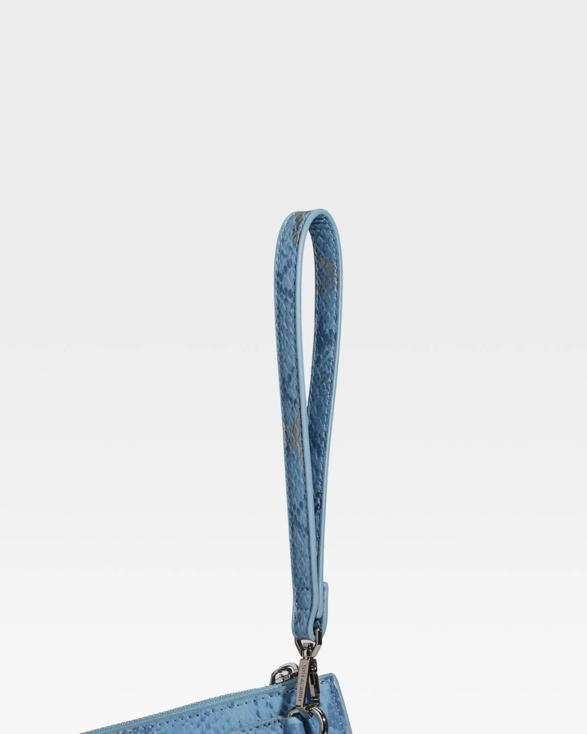 Blue Faux Python Clutch Handbag