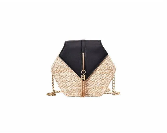 Bohemian Hexagon Straw Handbag