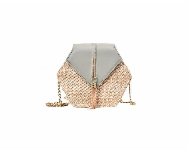 Bohemian Hexagon Straw Handbag