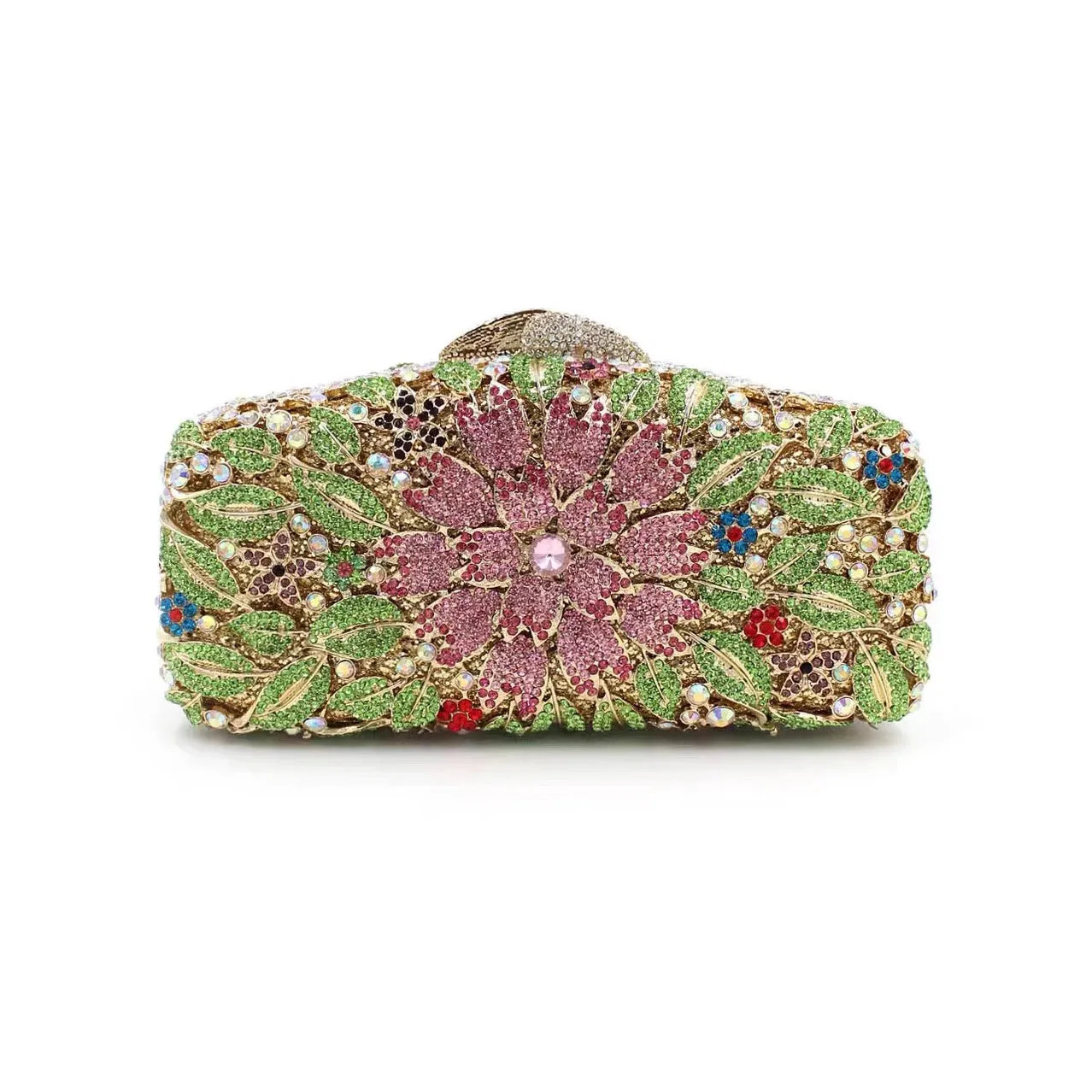 Bridal Inlaid Rhinestone Marigold Clutch, Evening Bag -i7bags