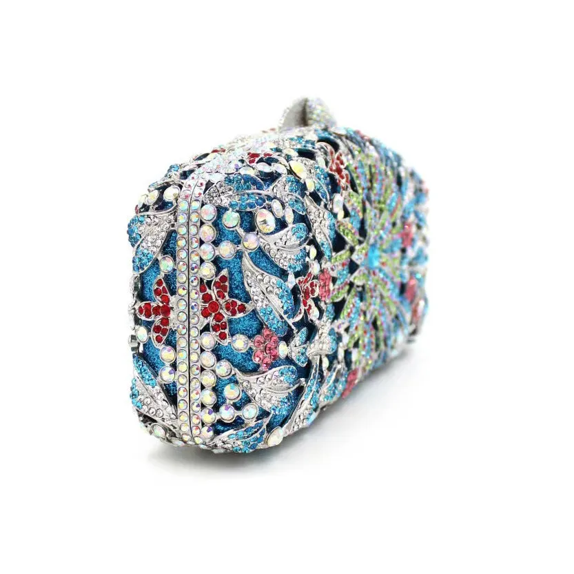 Bridal Inlaid Rhinestone Marigold Clutch, Evening Bag -i7bags