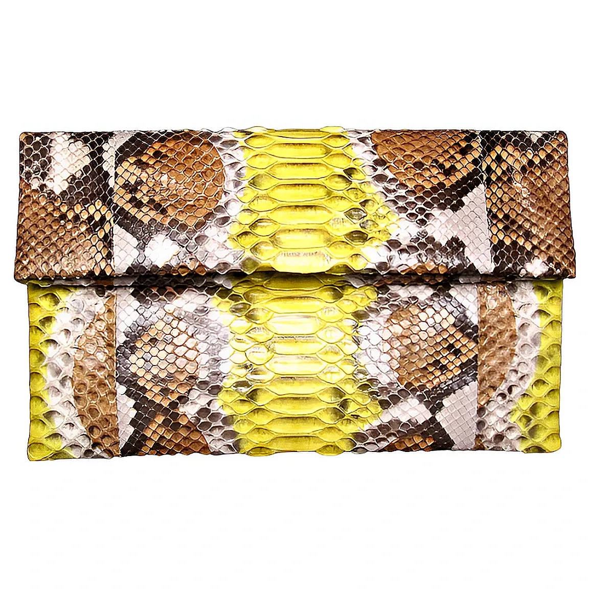 Brown and Yellow Clutch Bag