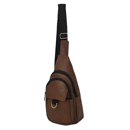 Brown NGIL Faux Leather Sling Shoulder Bag