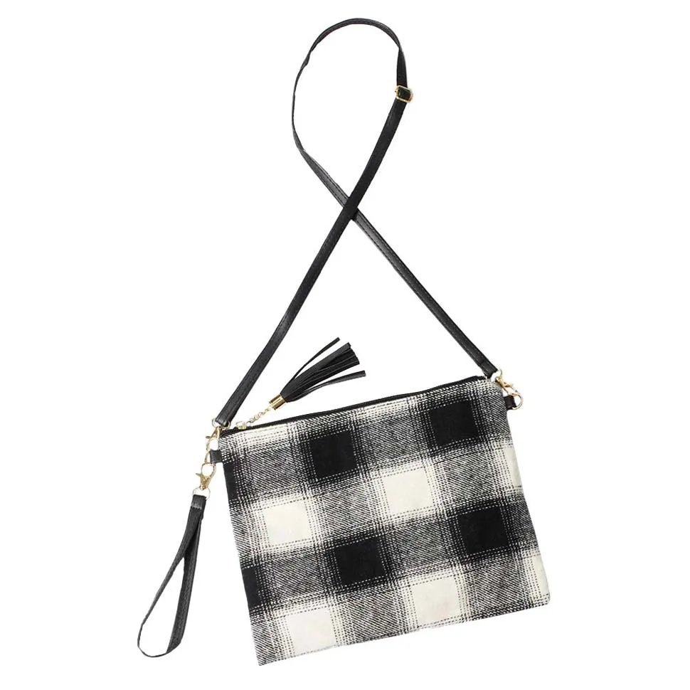 Buffalo Check Crossbody Clutch Bag