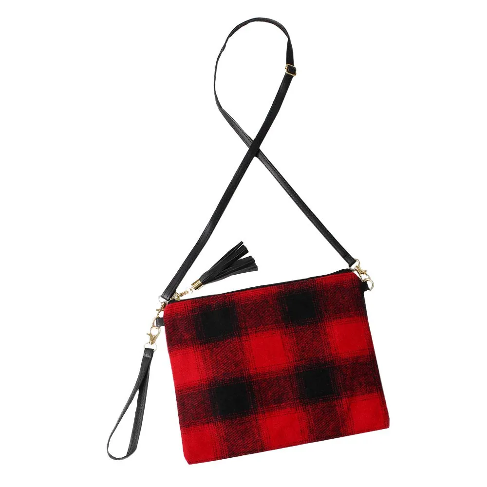 Buffalo Check Crossbody Clutch Bag