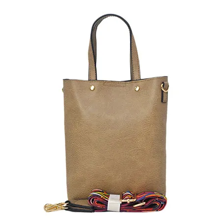 Camel Faux Leather NGIL Bucket Handbag