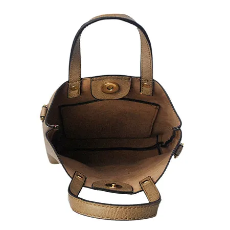 Camel Faux Leather NGIL Bucket Handbag