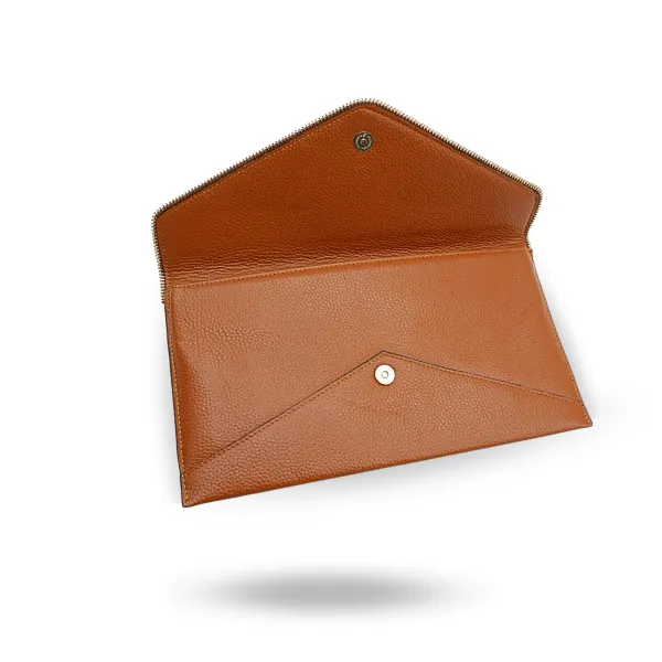 CASTLECRAG - Tan Clutch Bag with Zip Detail