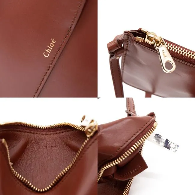 Chloe Bucket Tulip Small Sepia Brown Leather Cross Body Bag