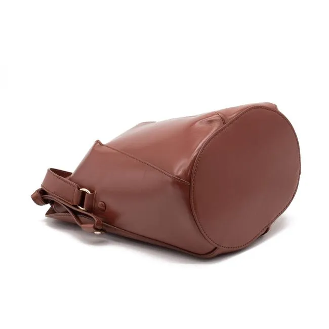 Chloe Bucket Tulip Small Sepia Brown Leather Cross Body Bag