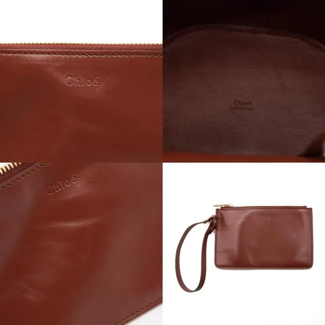 Chloe Bucket Tulip Small Sepia Brown Leather Cross Body Bag