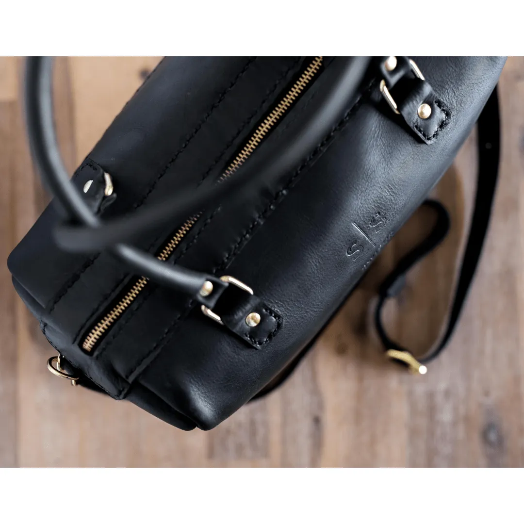 Classic Leather Priscilla Handbag - Black