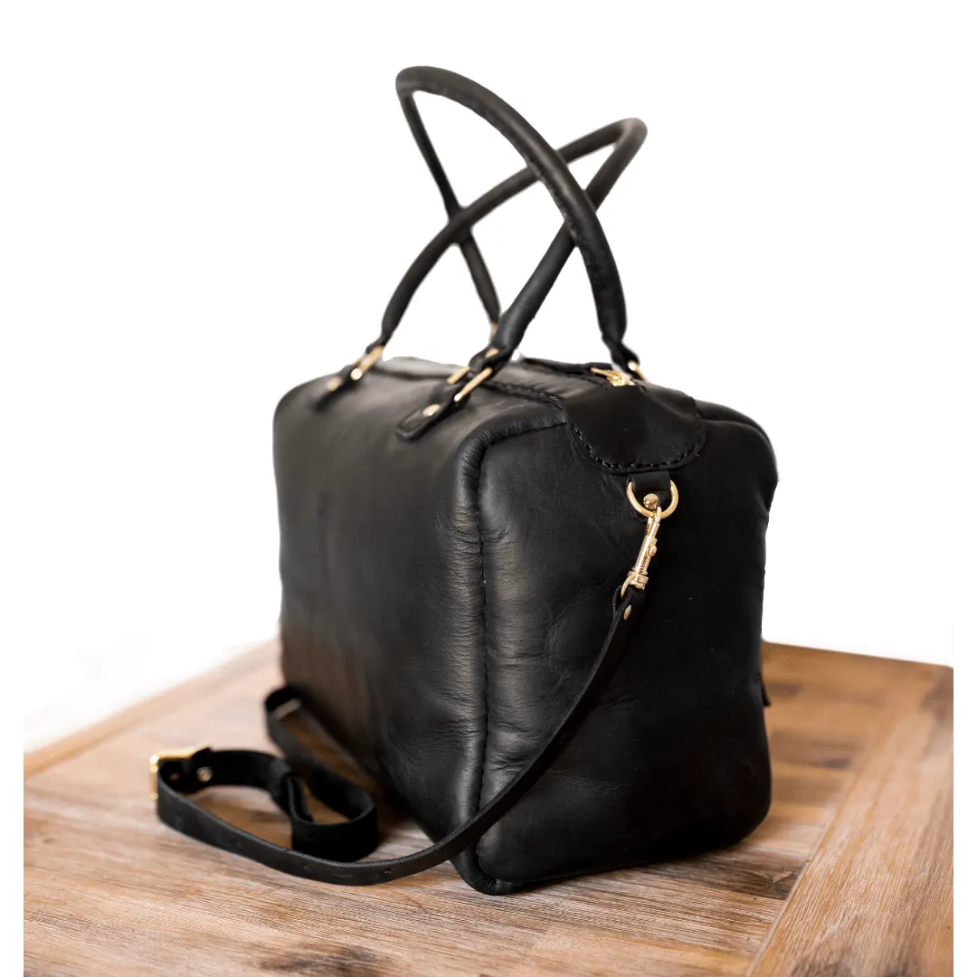 Classic Leather Priscilla Handbag - Black