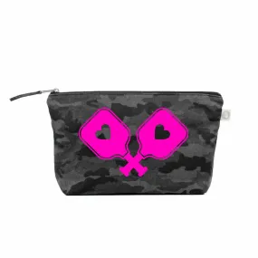 Clutch Bag: Black Camo - Neon Pink Pickleball Paddles