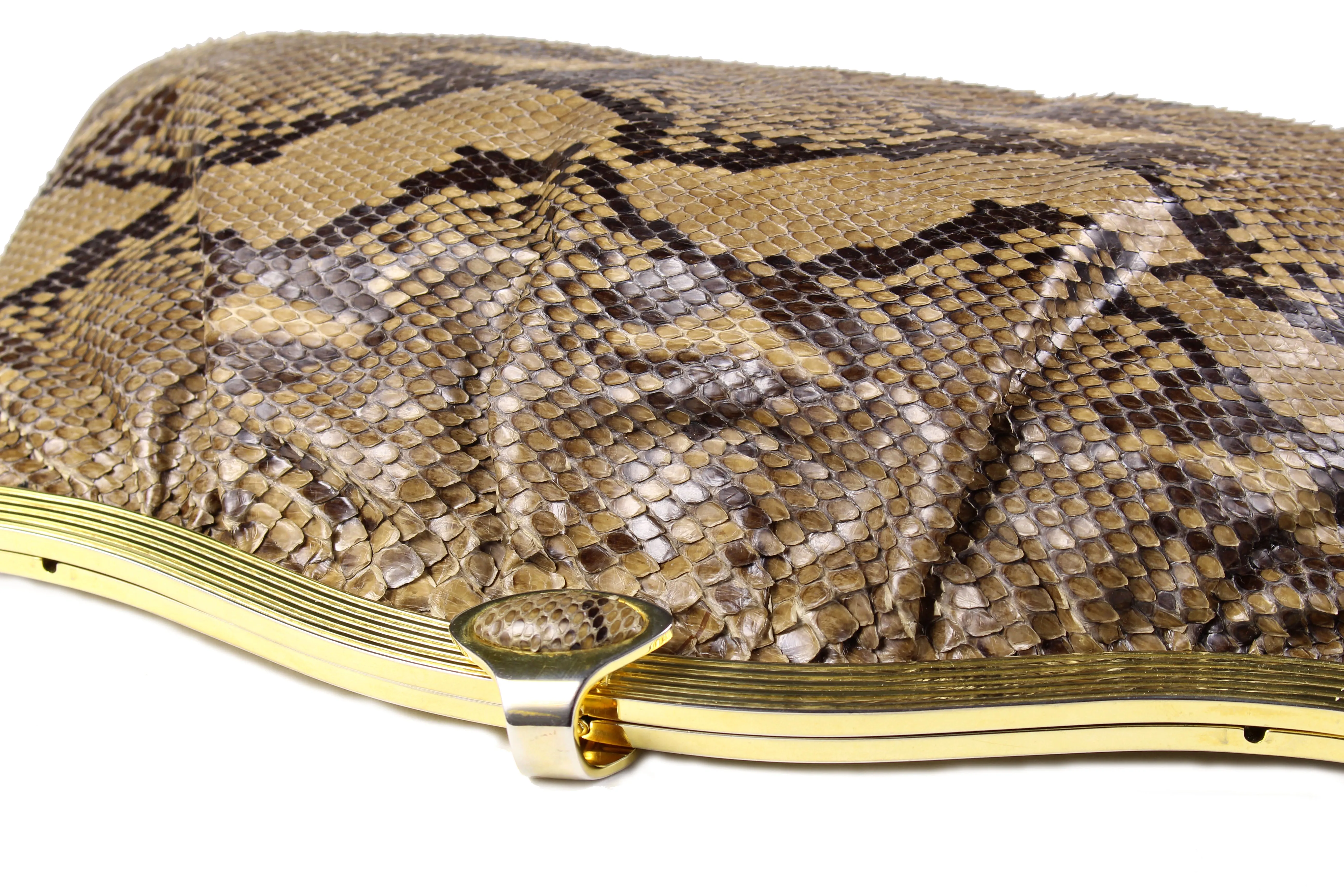 FINESSE La MODEL taupe python snakeskin handbag