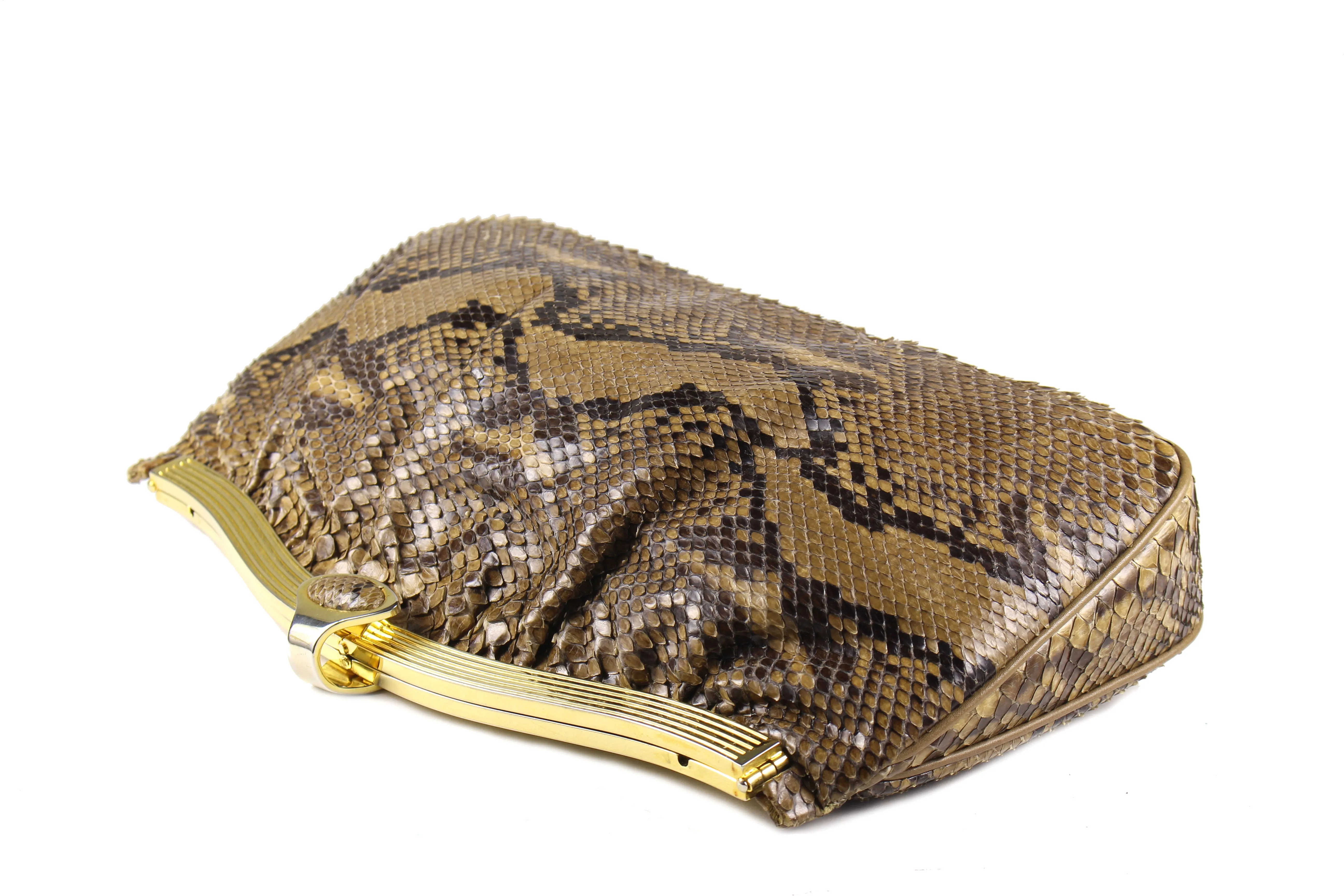 FINESSE La MODEL taupe python snakeskin handbag