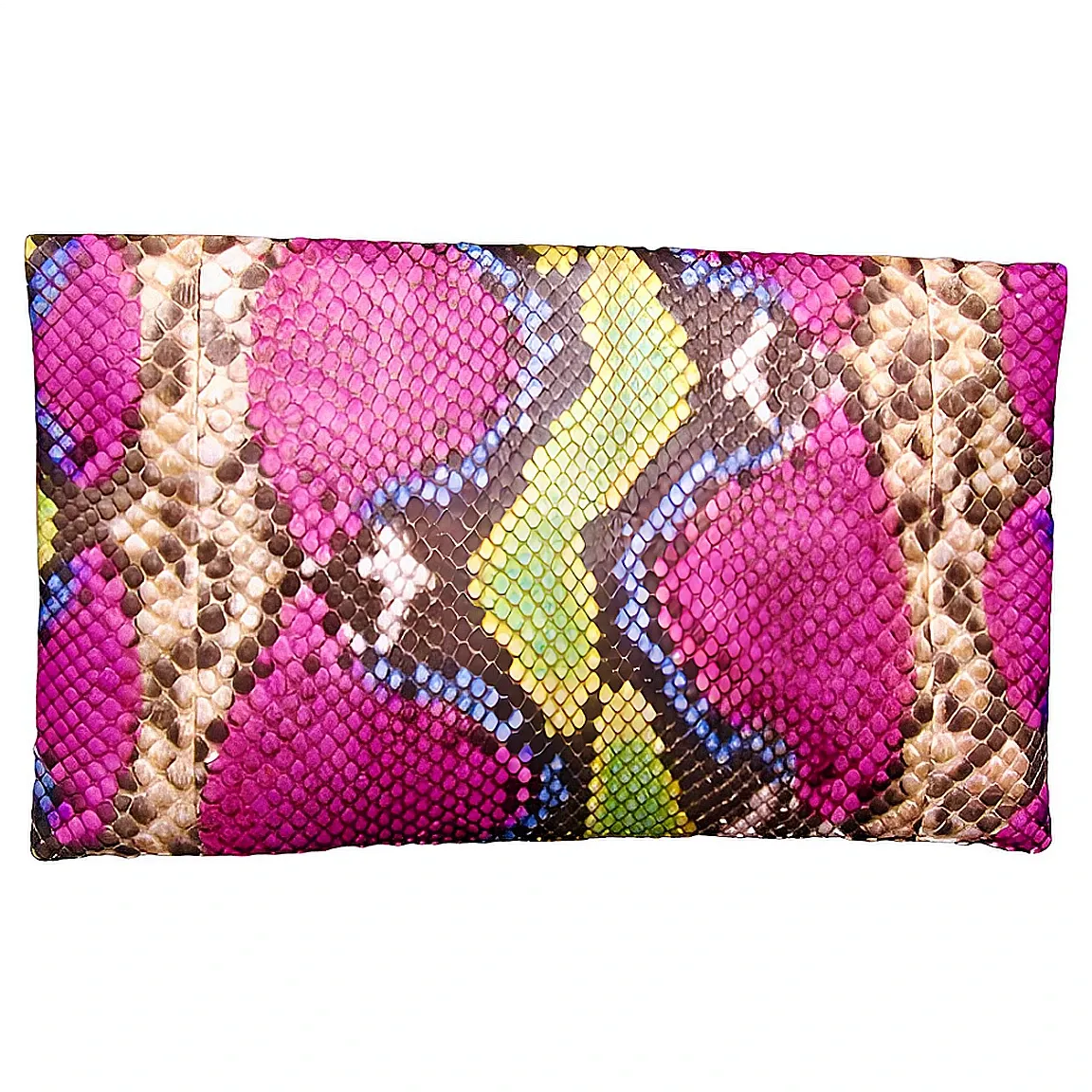 Fuchsia Multicolor Pink Leather Clutch Bag