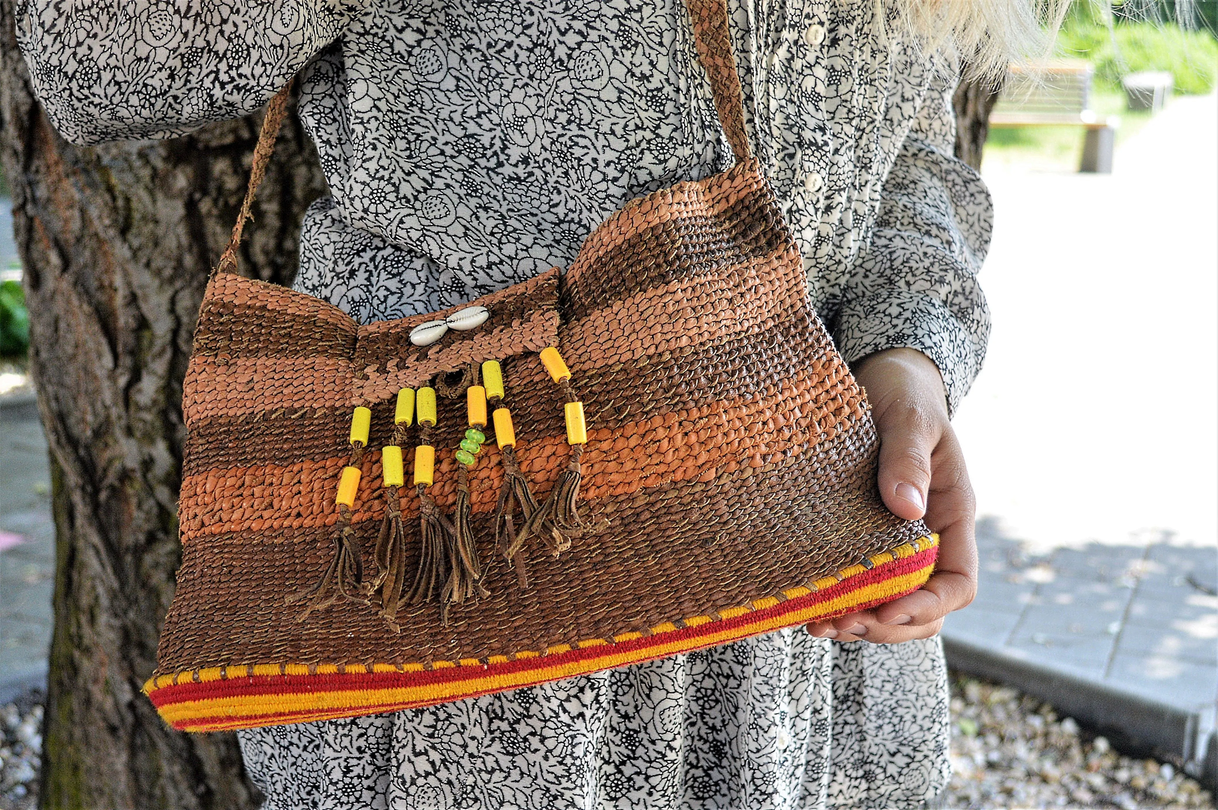 Hippie bag, Vintage leather bag