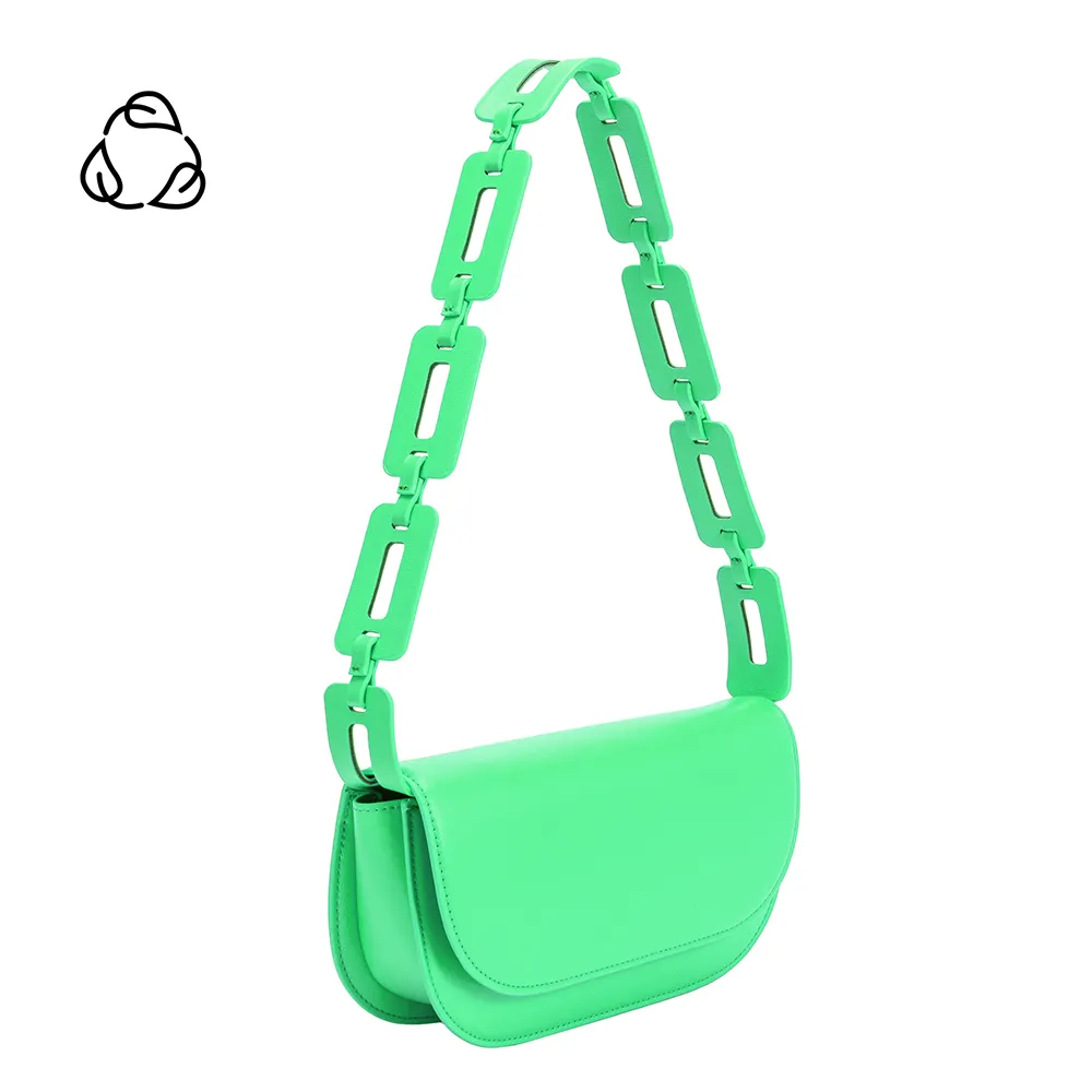 Inez Neon Green Recycled Vegan Shoulder Bag - FINAL SALE