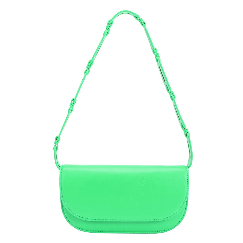 Inez Neon Green Recycled Vegan Shoulder Bag - FINAL SALE