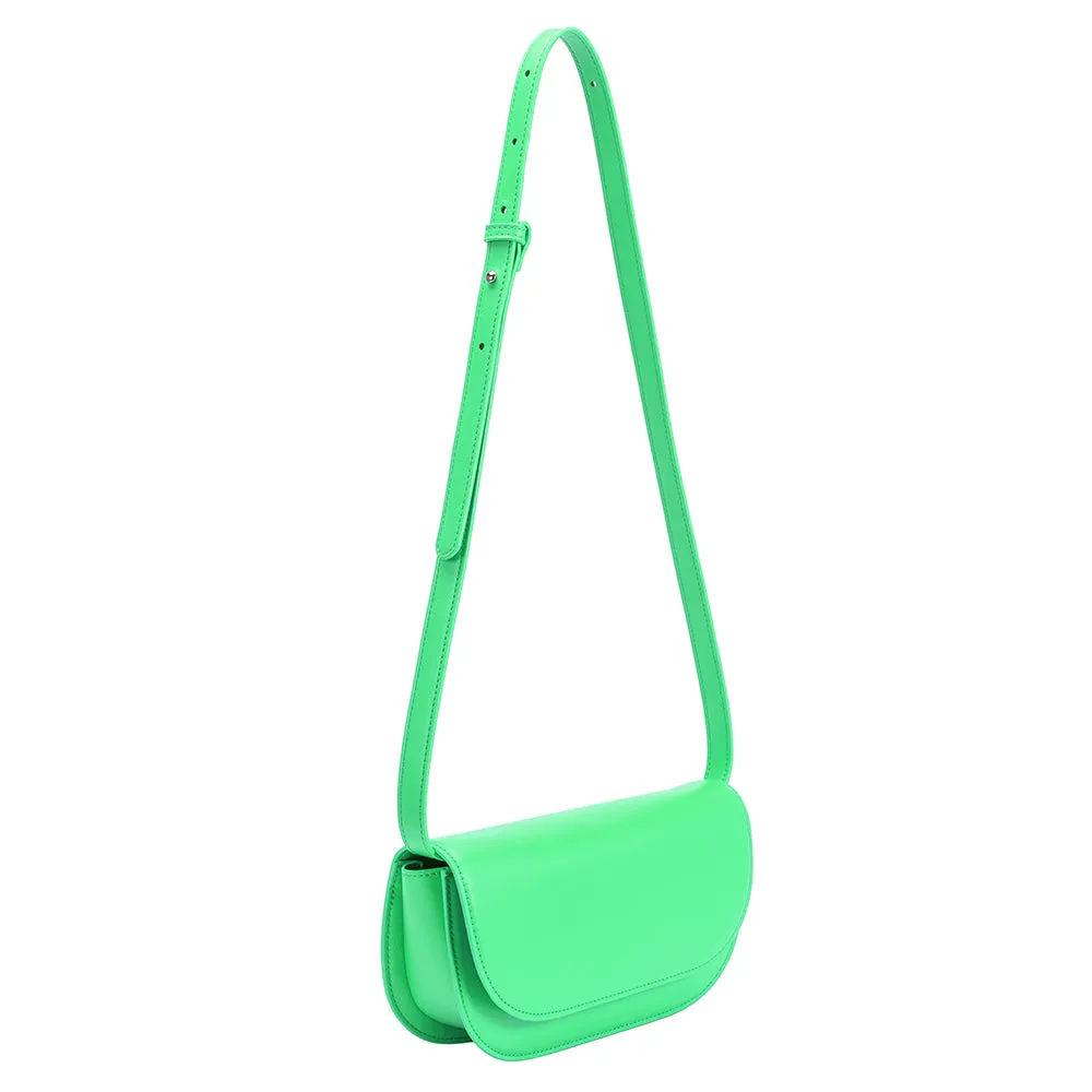 Inez Neon Green Recycled Vegan Shoulder Bag - FINAL SALE