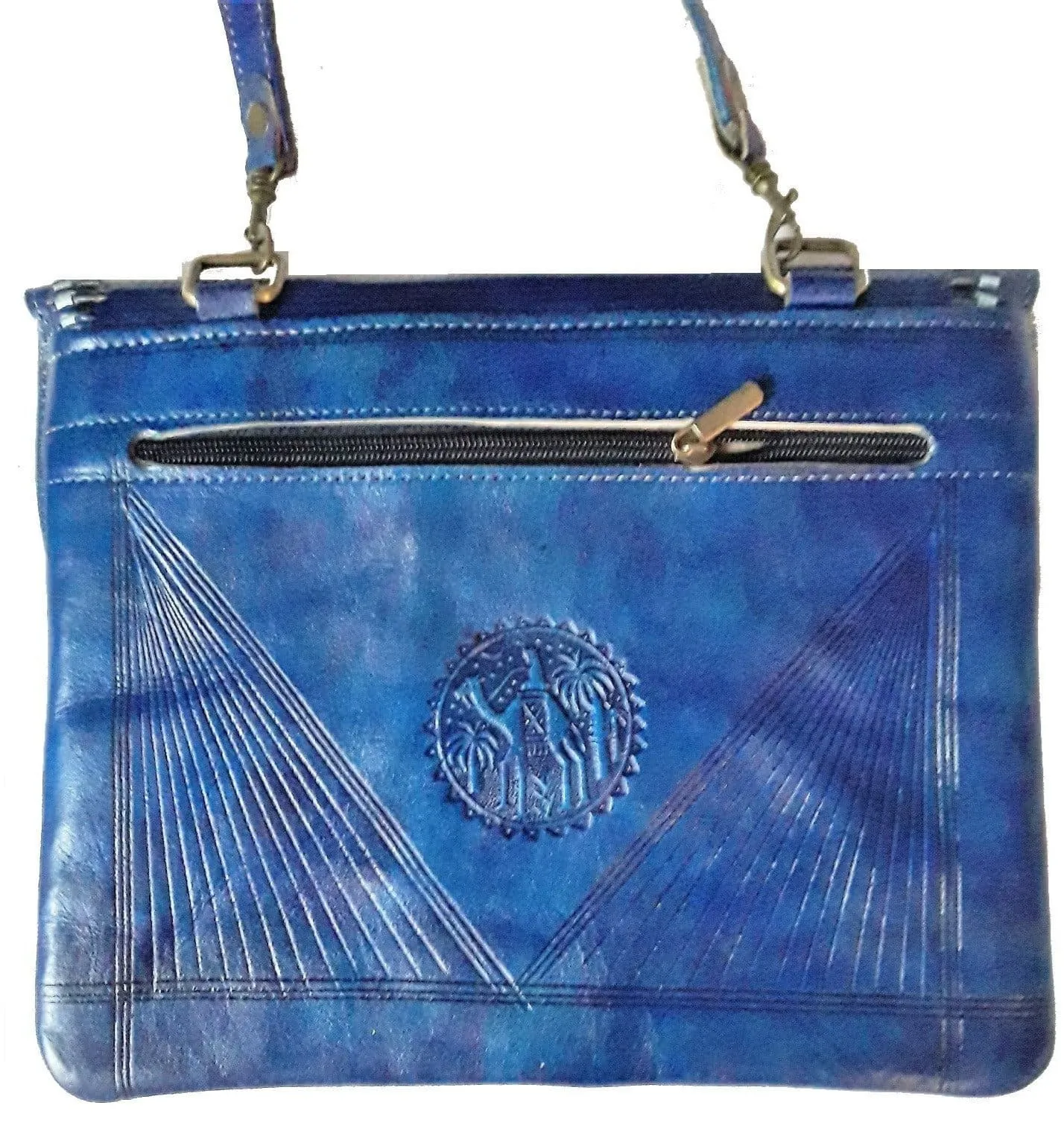 Jeblia - Blue Leather Clutch Bag - Sky