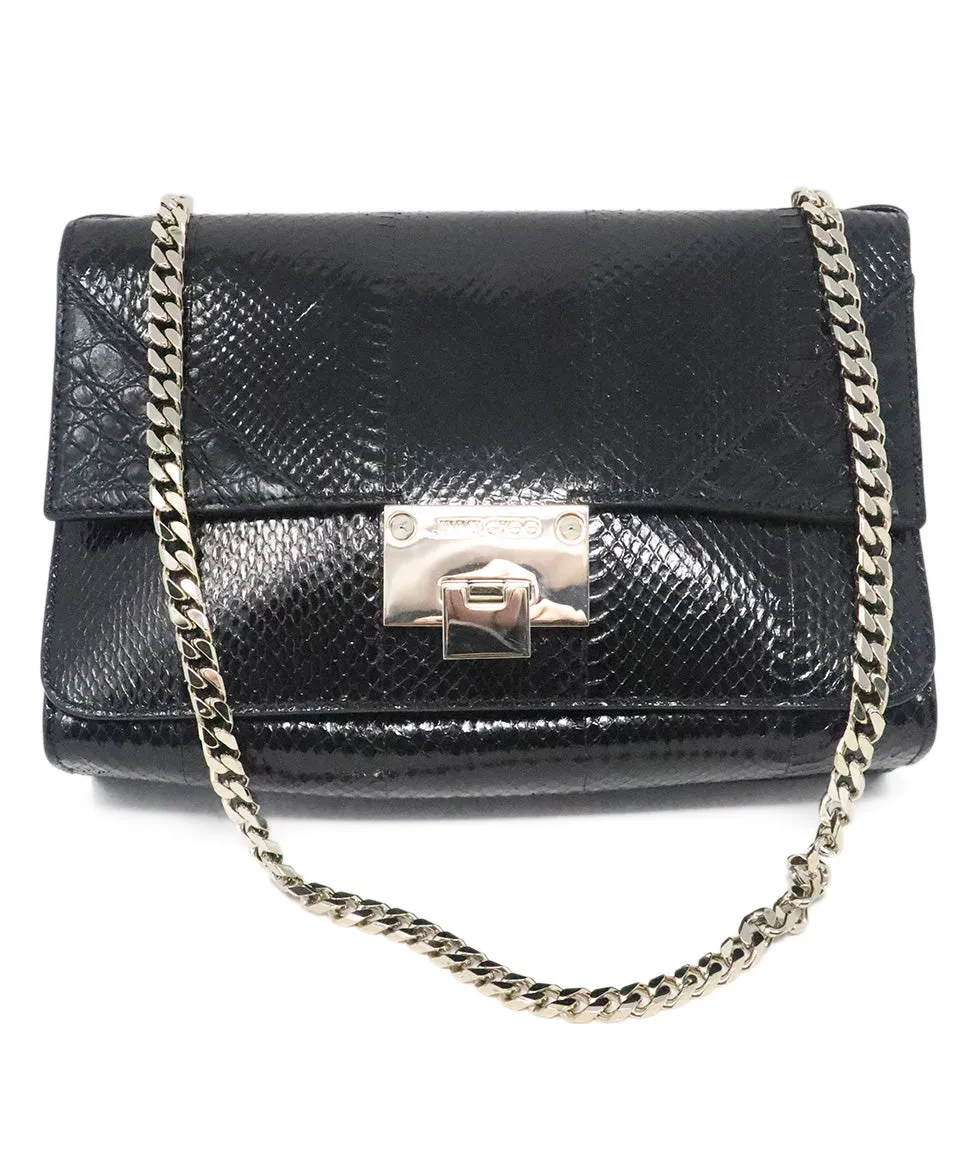 Jimmy Choo Black Leather Shoulder Bag