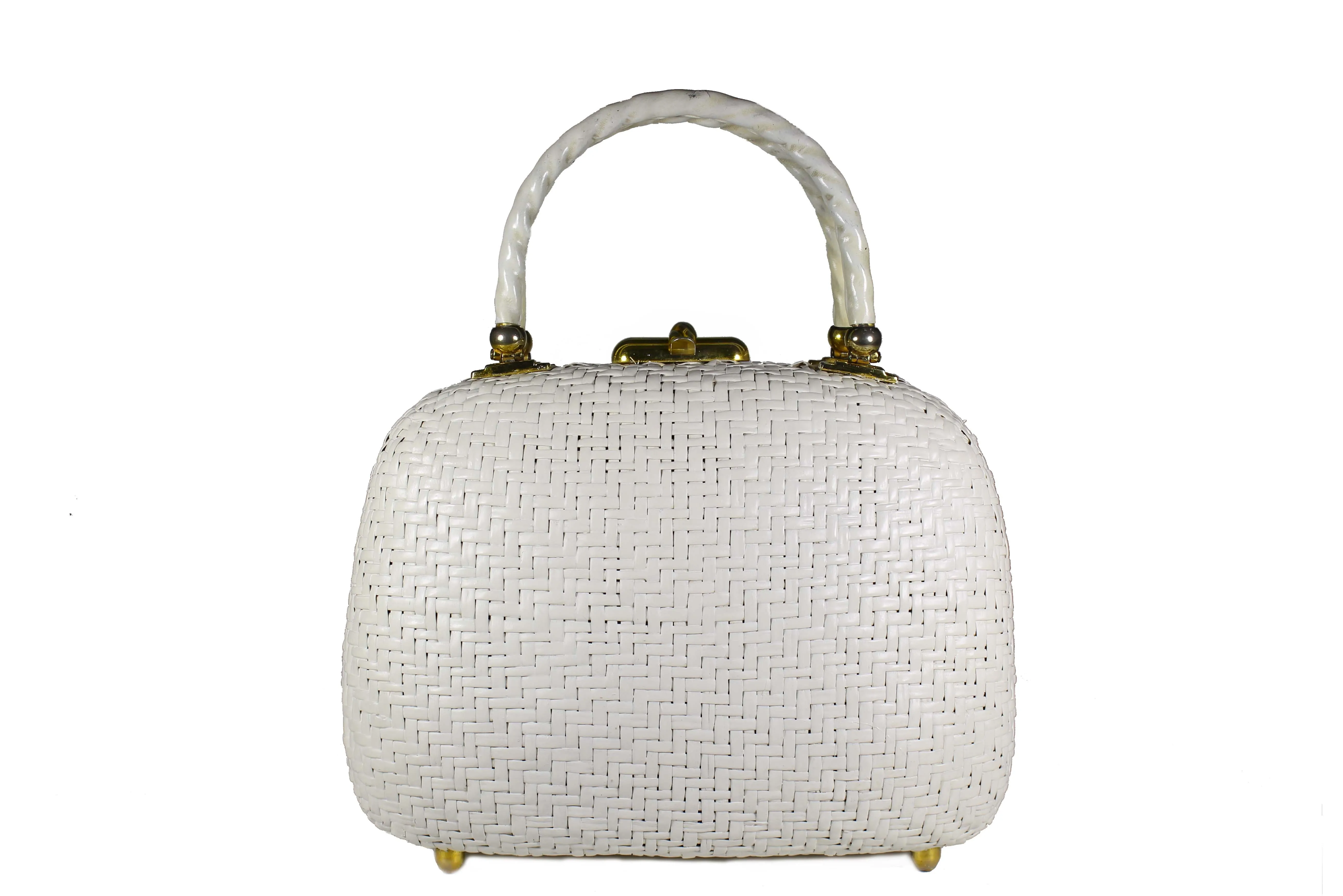 KORET white wicker handbag