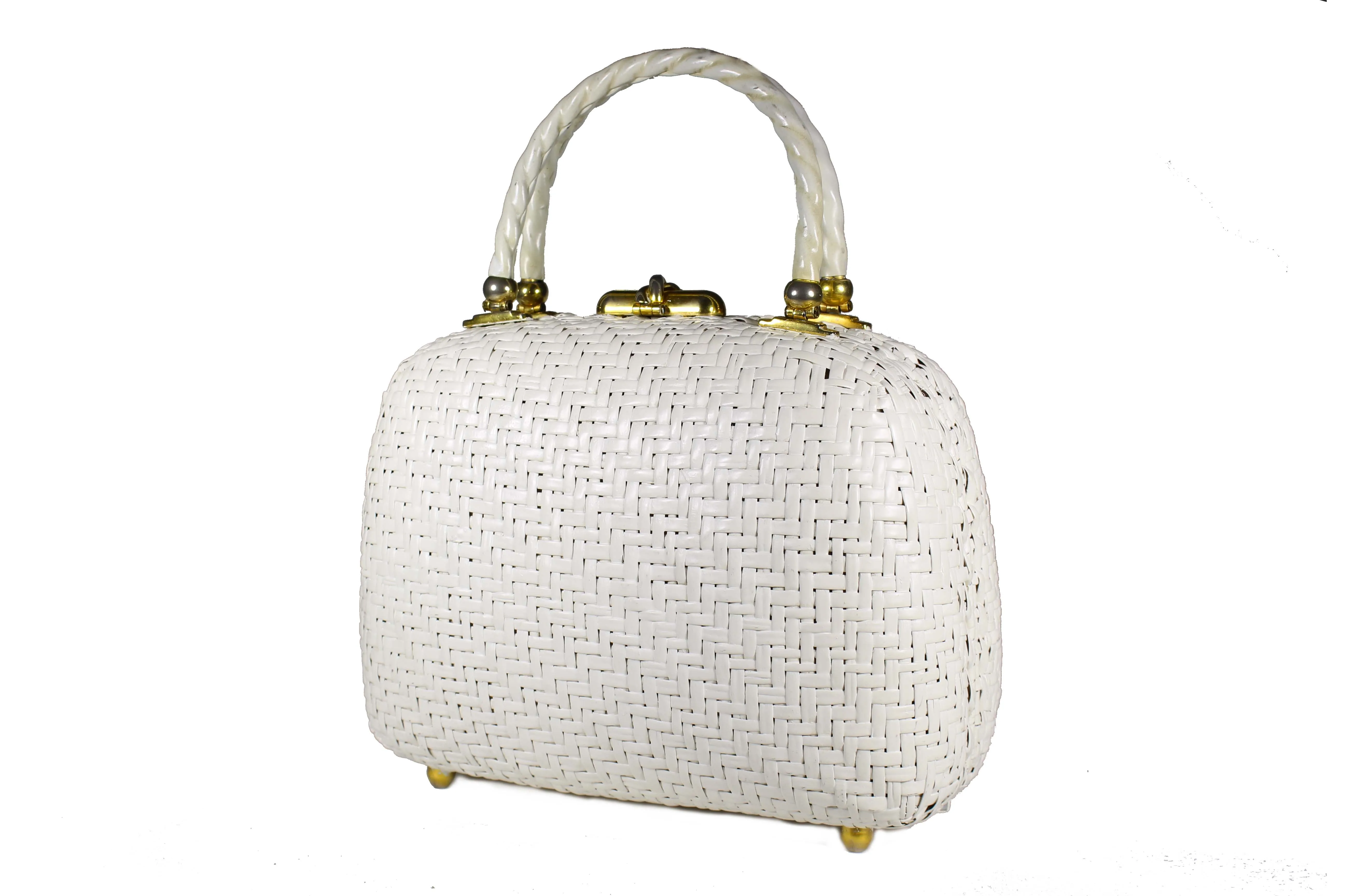 KORET white wicker handbag