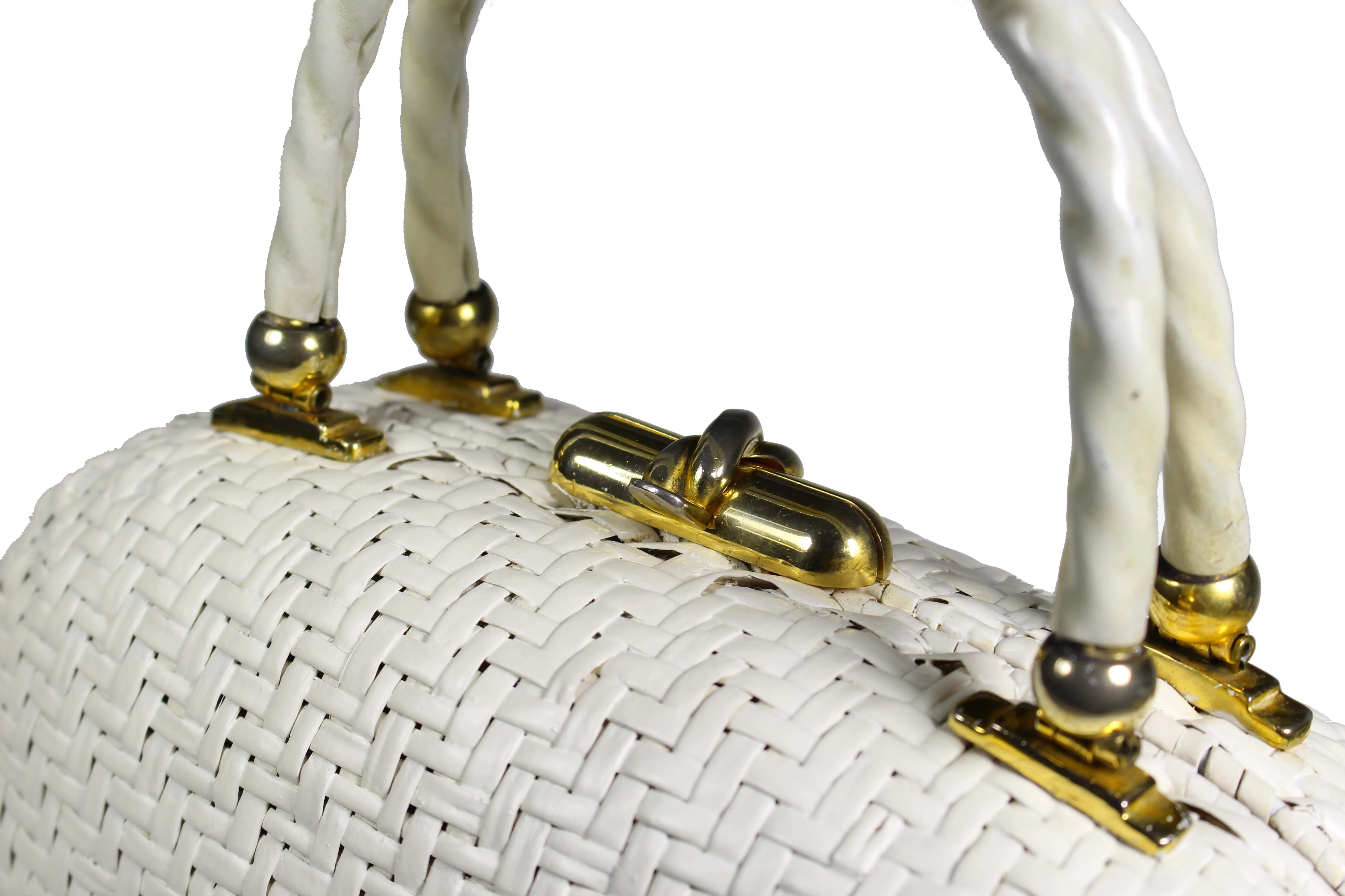 KORET white wicker handbag