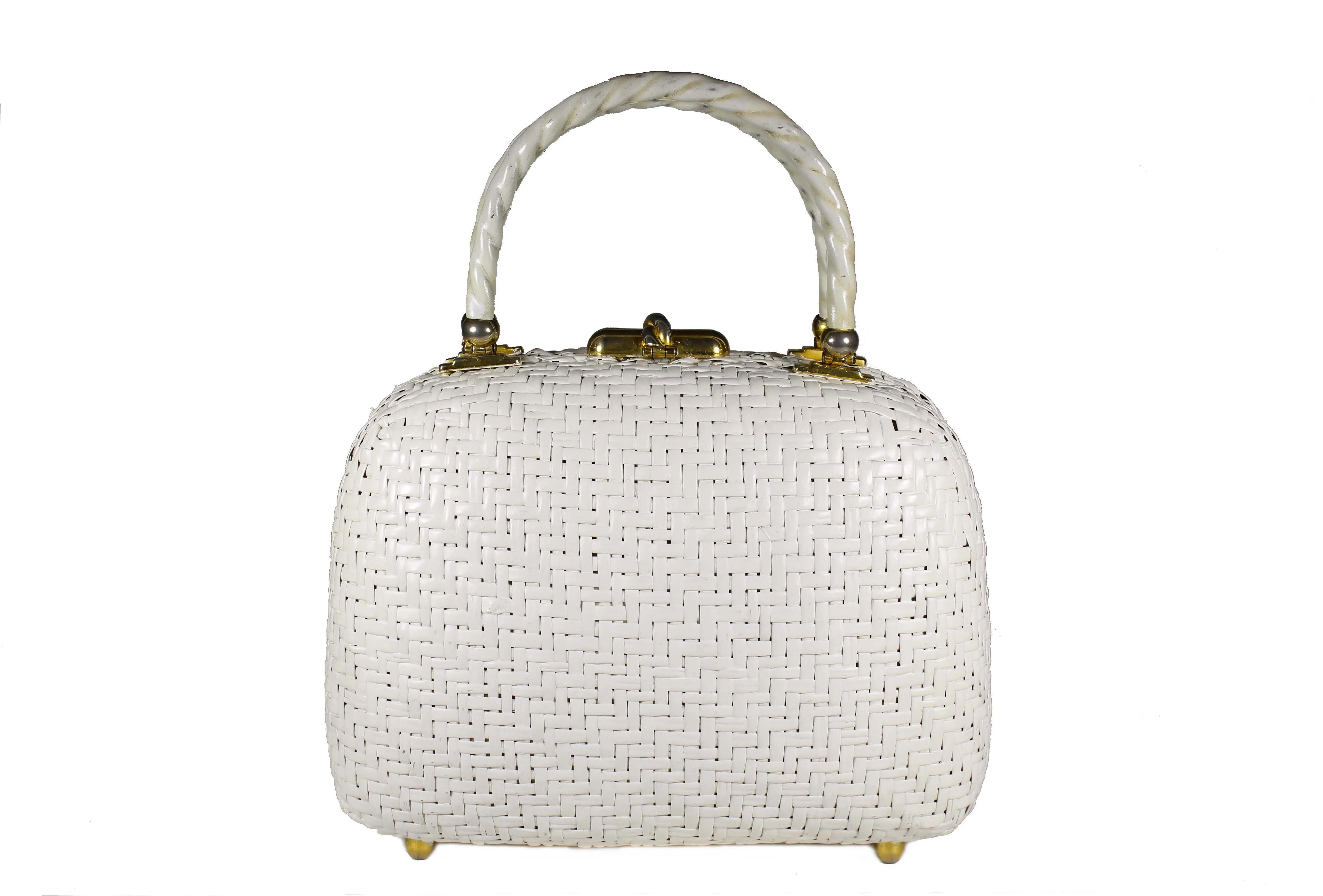 KORET white wicker handbag