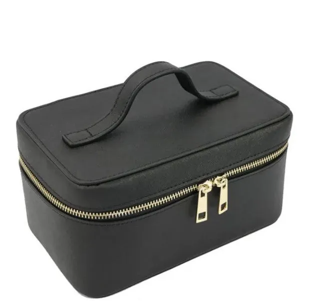 Large Make Up and Toiletries Box Bag  - Plain Saffiano