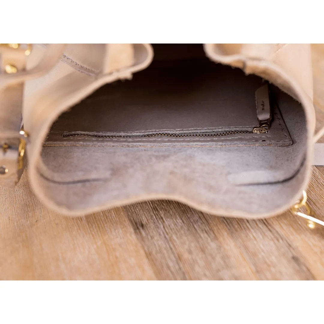 Leather Batseba Bucket Bag - Neutral