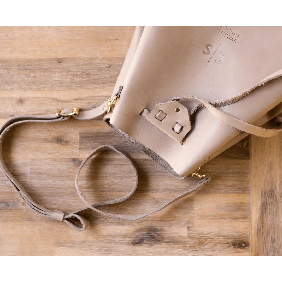 Leather Batseba Bucket Bag - Neutral