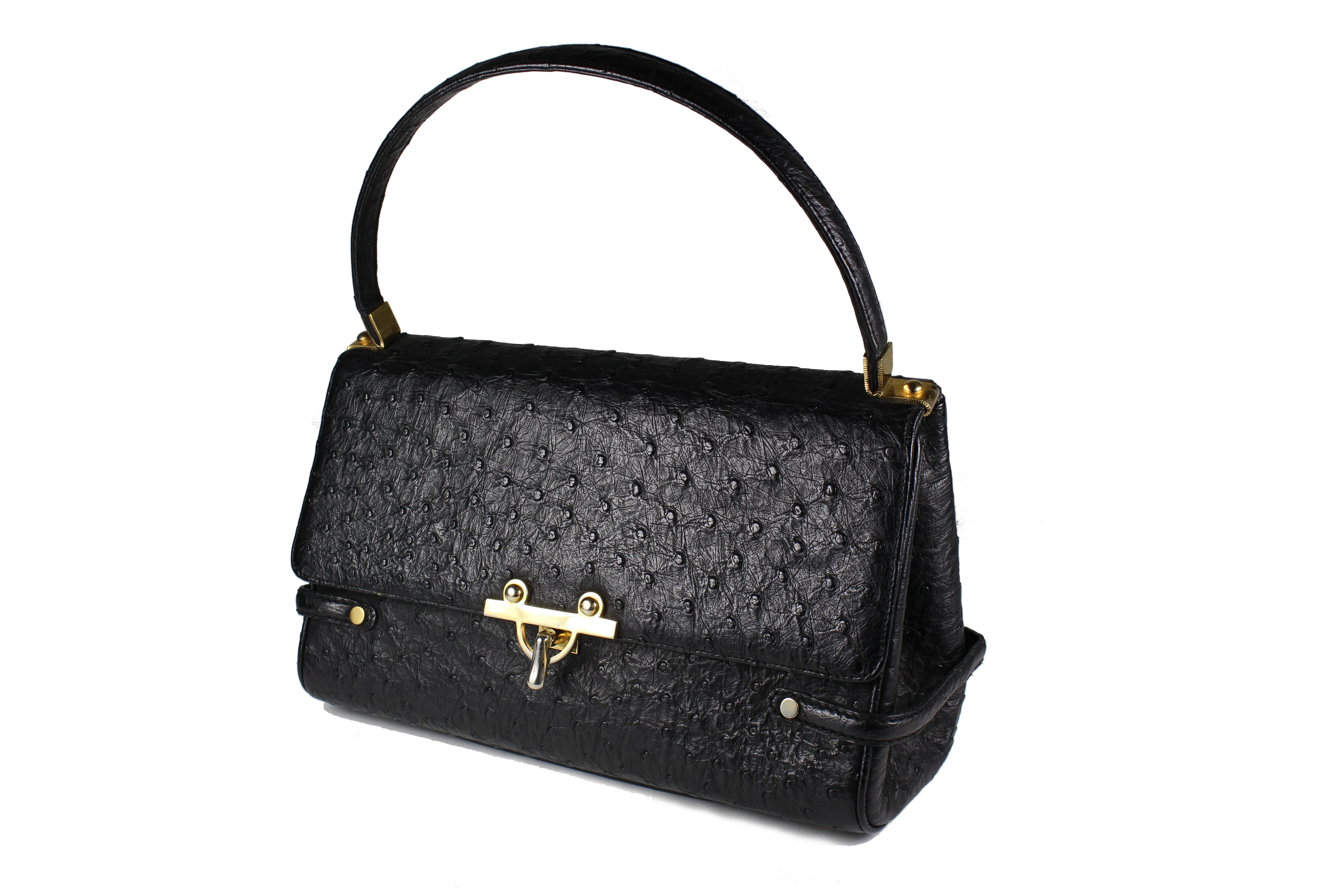 LOEWE black ostrich skin handbag