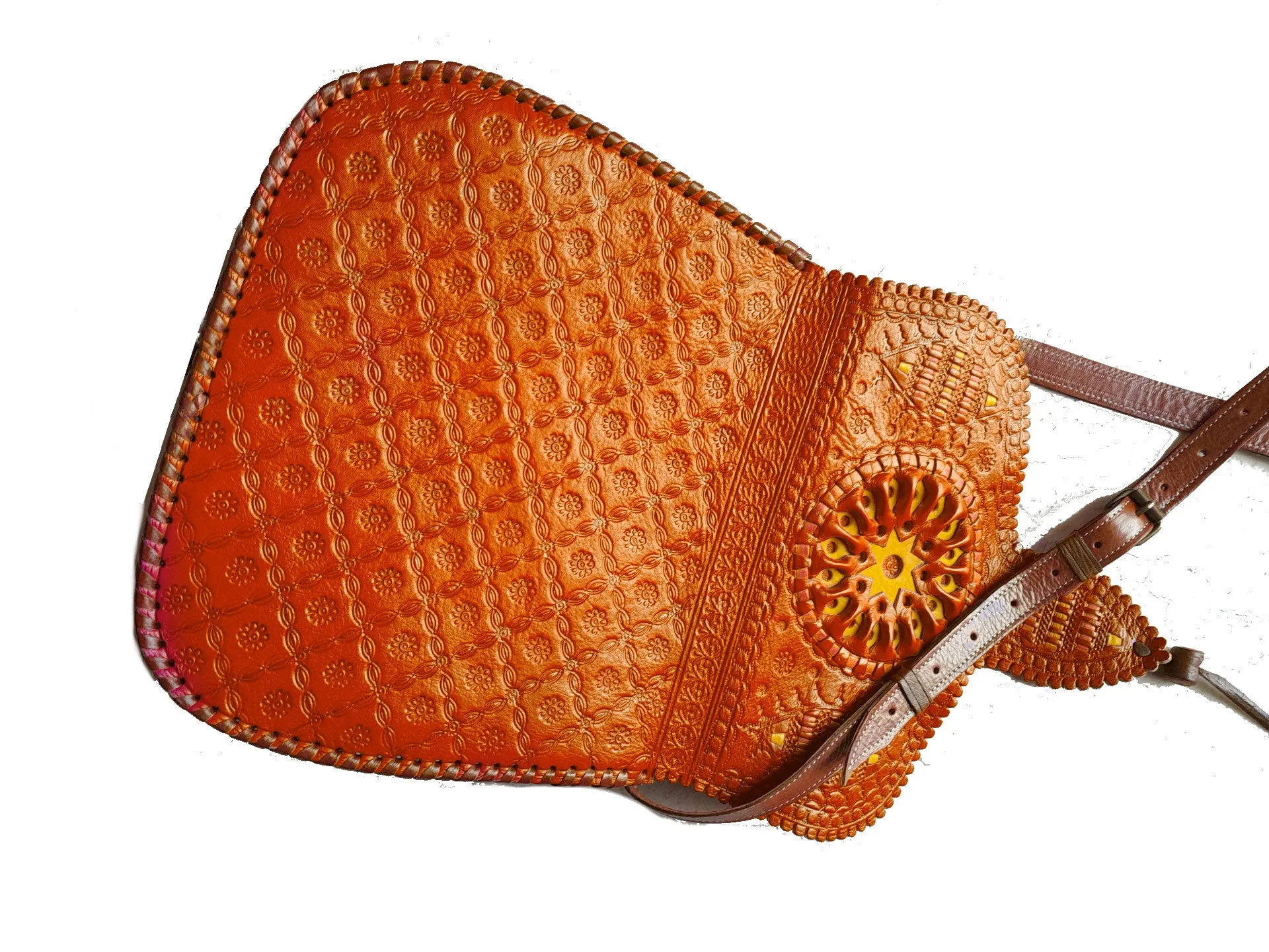 LSSAN Handbag - Orange - Embroidered