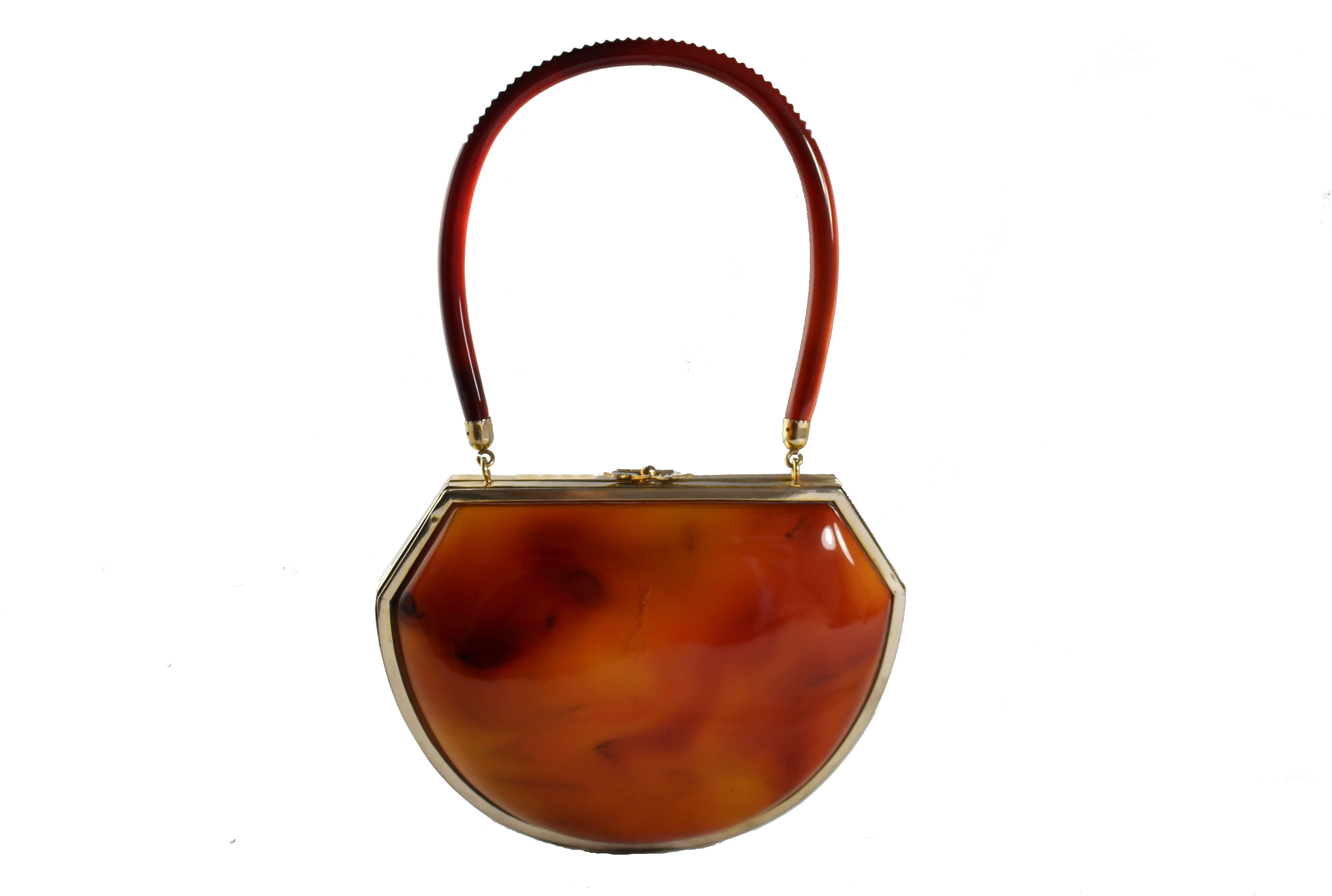 Lucite vanity purse tortoiseshell finish